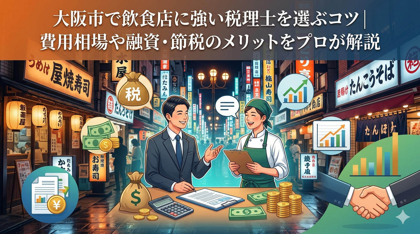大阪市で飲食店に強い税理士を選ぶコツ｜費用相場や融資・節税のメリットをプロが解説