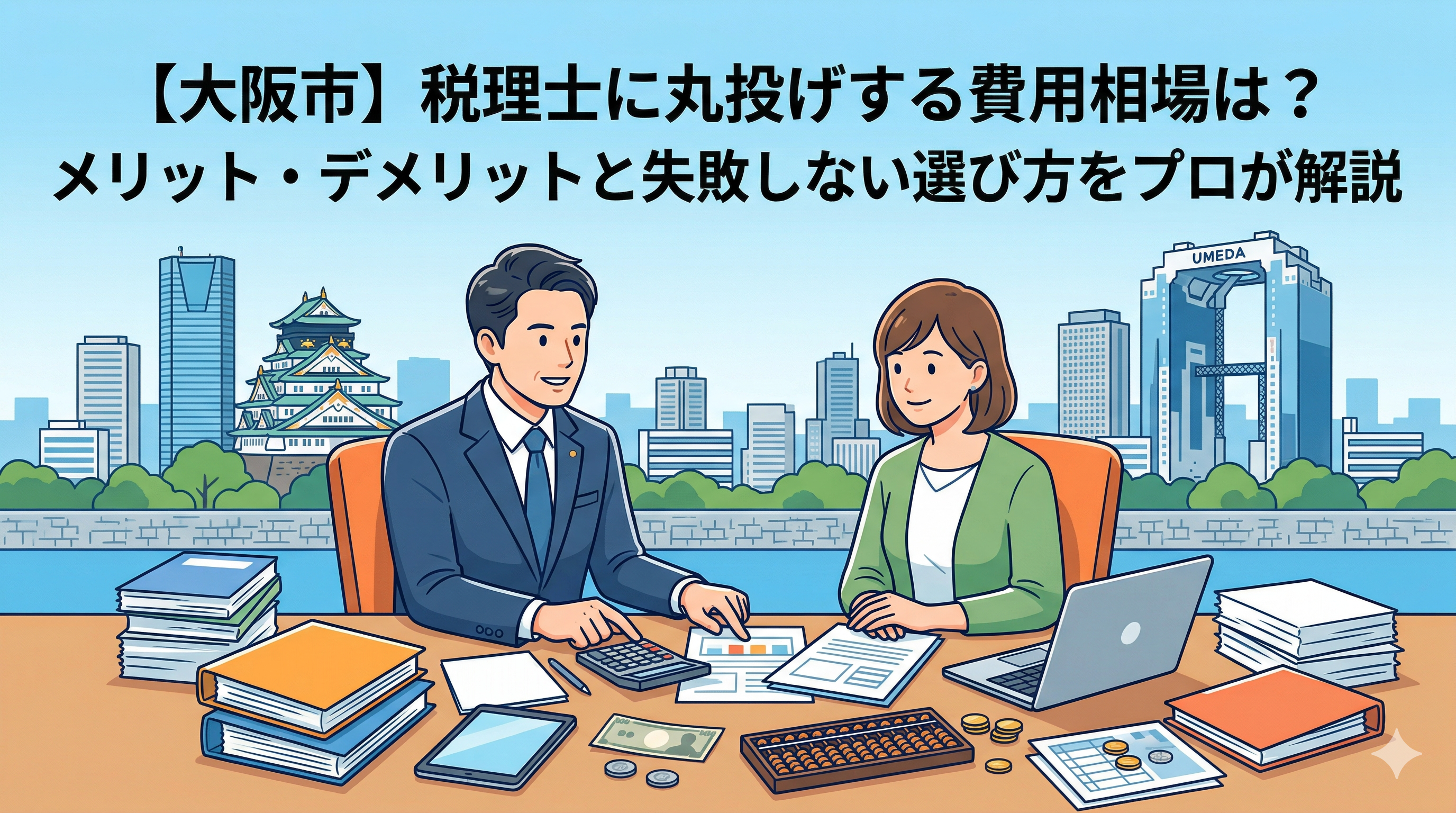 【大阪市】税理士に丸投げする費用相場は？メリット・デメリットと失敗しない選び方をプロが解説